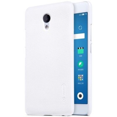 Meizu m5 note Nillkin Frosted Shield baltas plastikinis dėklas + apsauginė ekrano plėvelė / Priedai.lt