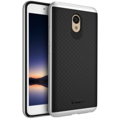 Meizu m5 note „IPAKY“ kieto silikono TPU juodas (sidabro spalvos apvadais) dėklas - nugarėlė / Priedai.lt