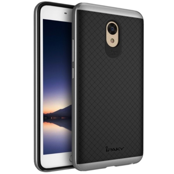 „IPAKY“ kieto silikono (TPU) dėklas - juodas / pilkas (m5 note)