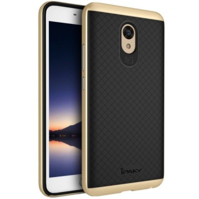 Meizu m5 note „IPAKY“ kieto silikono TPU juodas (aukso spalvos apvadais) dėklas - nugarėlė / Priedai.lt