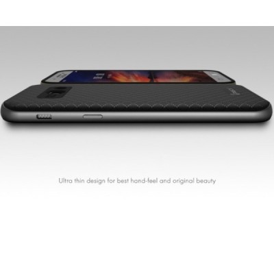 Samsung Galaxy A5 2017 (A520) „IPAKY“ kieto silikono TPU juodas (pilkos spalvos apvadais) dėklas - nugarėlė / Priedai.lt