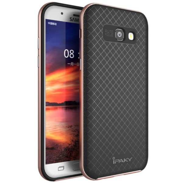 „IPAKY“ kieto silikono (TPU) dėklas - juodas / rožinis (Galaxy A5 2017)