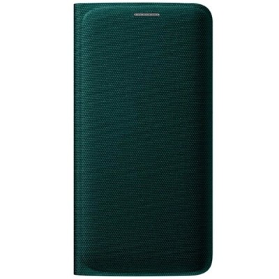 Samsung Galaxy S6 Edge originalus Flip Wallet Cover atverčiamas žalias dėklas / Priedai.lt