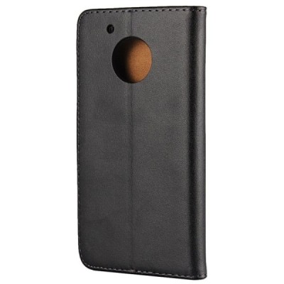 Motorola Moto G 5 kartos (Gen 5) atverčiamas juodas odinis Casual dėklas - piniginė / Priedai.lt