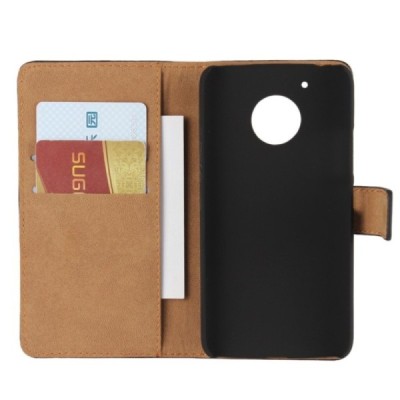 Motorola Moto G 5 kartos (Gen 5) atverčiamas juodas odinis Casual dėklas - piniginė / Priedai.lt