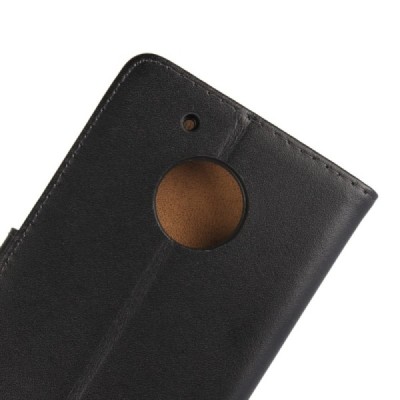 Motorola Moto G 5 kartos (Gen 5) atverčiamas juodas odinis Casual dėklas - piniginė / Priedai.lt