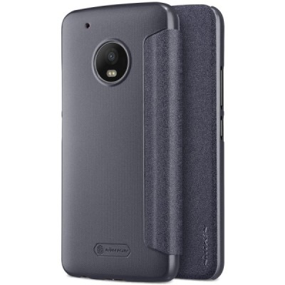 Motorola Moto G5 Plus (Gen 5 XT1684) pilkas odinis atverčiamas Nillkin Sparkle dėklas / Priedai.lt