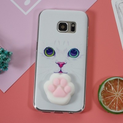 Samsung Galaxy S7 (G930) „Squezy“ Pėdutė kieto silikono TPU baltas dėklas - nugarėlė / Priedai.lt