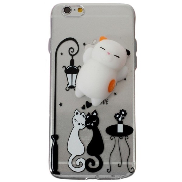 „Squezy“ Cat kieto silikono (TPU) dėklas - skaidrus (iPhone 6 / 6S)