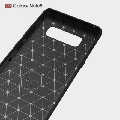 Samsung Galaxy Note 8 (N950F) „Carbon“ kieto silikono TPU juodas dėklas - nugarėlė / Priedai.lt