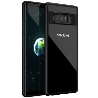 „IPAKY“ Frame Samsung Galaxy Note 8 (N950F) skaidrus juodos spalvos apvadais kieto silikono (TPU) dėklas / Priedai.lt