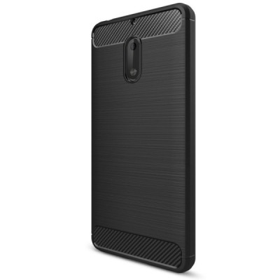 Nokia 6 „Carbon“ kieto silikono TPU juodas dėklas - nugarėlė / Priedai.lt