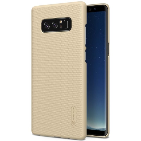 „Nillkin“ Frosted Shield dėklas - auksinis + apsauginė ekrano plėvelė (Galaxy Note 8)
