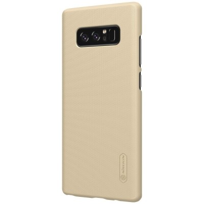 Nillkin Frosted Shield Samsung Galaxy Note 8 (N950F) auksinis plastikinis dėklas + apsauginė ekrano plėvelė / Priedai.lt