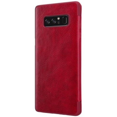 Prabangus „Nillkin“ Qin serijos raudonas odinis atverčiamas Samsung Galaxy Note 8 (N950F) dėklas / Priedai.lt