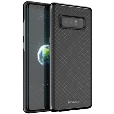 Samsung Galaxy Note 8 (N950F) „IPAKY“ kieto silikono TPU juodas (pilkos spalvos apvadais) dėklas - nugarėlė / Priedai.lt
