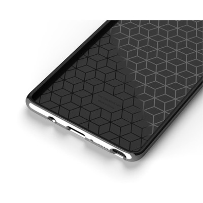 Samsung Galaxy Note 8 (N950F) „IPAKY“ kieto silikono TPU juodas (sidabro spalvos apvadais) dėklas - nugarėlė / Priedai.lt