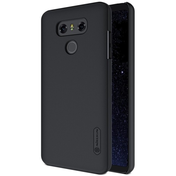 „Nillkin“ Frosted Shield dėklas - juodas + apsauginė ekrano plėvelė (G6)
