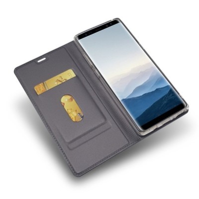 „Dux Ducis“ Skin serijos Samsung Galaxy Note 8 (N950F) juodas odinis atverčiamas dėklas / Priedai.lt