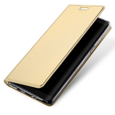 „Dux Ducis“ Skin serijos Samsung Galaxy Note 8 (N950F) auksinis odinis atverčiamas dėklas / Priedai.lt