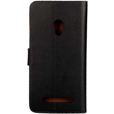 Asus Zenfone 5 (A500CG) atverčiamas juodas odinis Casual dėklas - piniginė / Priedai.lt