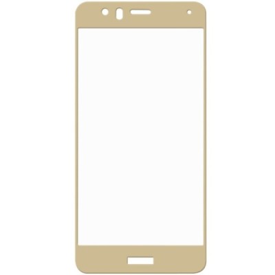 Huawei P10 Lite  „Hat-Prince“ 9H Tempered Glass sustiprintos apsaugos auksinis pilnai dengiantis apsauginis ekrano stiklas 0,26 