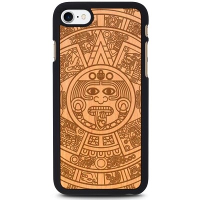 Apple iPhone 7 (iPhone 8) „Crafted Cover“ Majų kalendorius natūralaus medžio dėklas (šviesus medis) / Priedai.lt