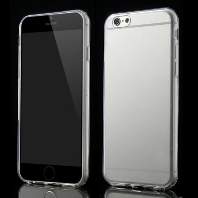 Apple iPhone 6s (iPhone 6) skaidrus (permatomas) dvigubas kieto silikono TPU ploniausias pasaulyje dėklas / Priedai.lt