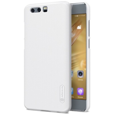 Huawei Honor 9 (Honor 9 Prmium) Nillkin Frosted Shield baltas plastikinis dėklas + apsauginė ekrano plėvelė / Priedai.lt