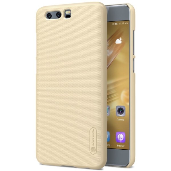 „Nillkin“ Frosted Shield dėklas - auksinis + apsauginė ekrano plėvelė (Honor 9)