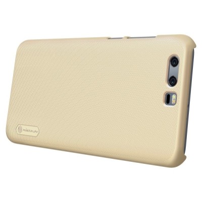 Huawei Honor 9 (Honor 9 Prmium) Nillkin Frosted Shield auksinis plastikinis dėklas + apsauginė ekrano plėvelė / Priedai.lt