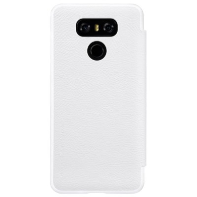 Prabangus „Nillkin“ Qin serijos baltas odinis atverčiamas LG G6 (H870) dėklas / Priedai.lt