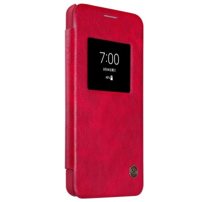 Prabangus „Nillkin“ Qin serijos raudonas odinis atverčiamas LG G6 (H870) dėklas / Priedai.lt