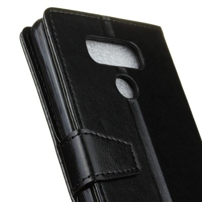 LG G6 (H870) atverčiamas juodas odinis dėklas - piniginė / Priedai.lt