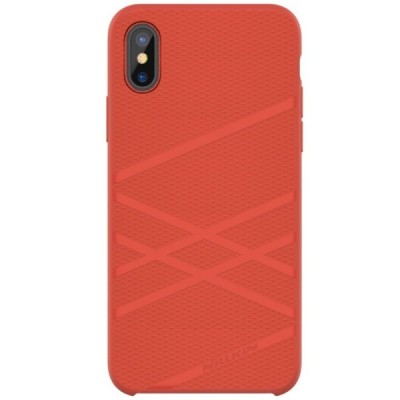 Nillkin Flex Apple iPhone X (iPhone Xs) raudonas kieto silikono dėklas / Priedai.lt