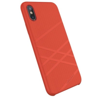 Nillkin Flex Apple iPhone X (iPhone Xs) raudonas kieto silikono dėklas / Priedai.lt
