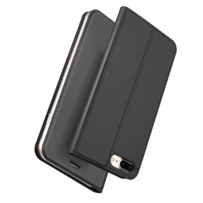 „Dux Ducis“ Skin serijos Apple iPhone 7 Plus (iPhone 8 Plus) juodas odinis atverčiamas dėklas / Priedai.lt