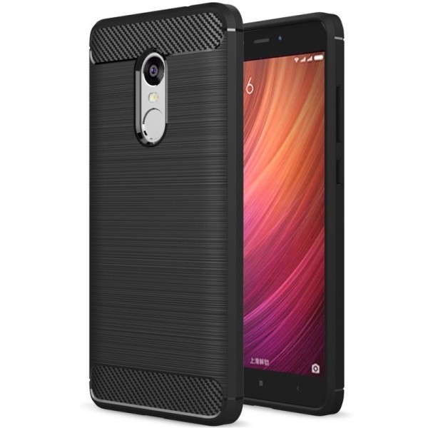 „Carbon“ kieto silikono (TPU) dėklas - juodas (Redmi Note 4)