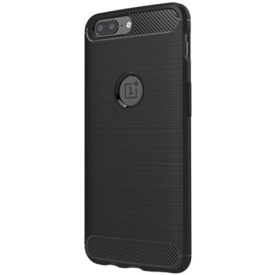 OnePlus 5 (OnePlus Five) „Carbon“ kieto silikono TPU juodas dėklas - nugarėlė / Priedai.lt