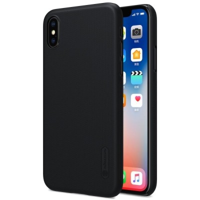 Nillkin Super Frosted Shield Apple iPhone X (iPhone Xs) juodas plastikinis dėklas | Priedai.lt