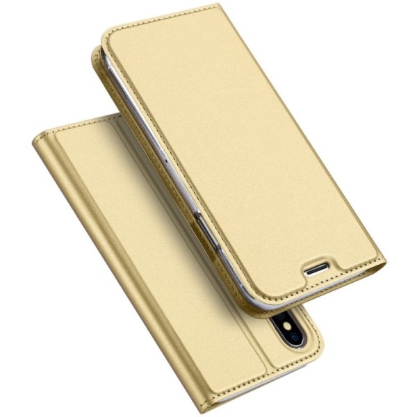 „Dux Ducis“ Skin atverčiamas dėklas - auksinis (iPhone X / Xs)