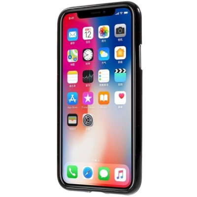 Apple iPhone X (iPhone Xs) Mercury juodas kieto silikono TPU dėklas - nugarėlė / Priedai.lt