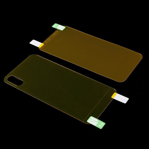 „ISME“ apsauginės ekrano ir nugarėlės plėvelės (pilnai dengiančios) - skaidrios (iPhone X / Xs)