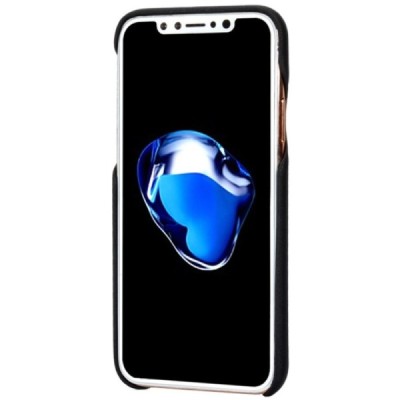 „Lenuo“ Soft Slim serijos Apple iPhone X (iPhone Xs) juodas odinis dėklas - nugarėlė / Priedai.lt