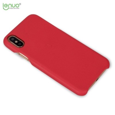 „Lenuo“ Soft Slim serijos Apple iPhone X (iPhone Xs) raudonas odinis dėklas - nugarėlė / Priedai.lt