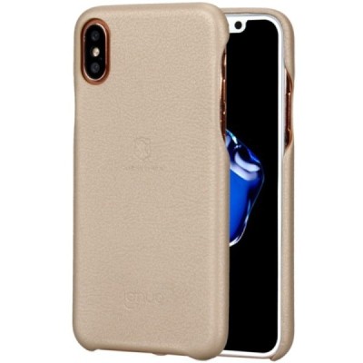 „Lenuo“ Soft Slim serijos Apple iPhone X (iPhone Xs) auksinis odinis dėklas - nugarėlė / Priedai.lt