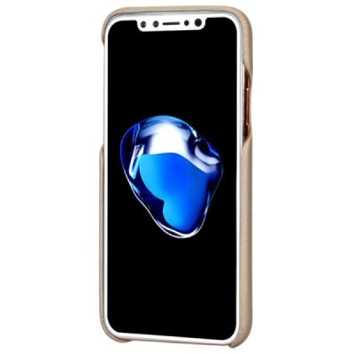 „Lenuo“ Soft Slim serijos Apple iPhone X (iPhone Xs) auksinis odinis dėklas - nugarėlė / Priedai.lt