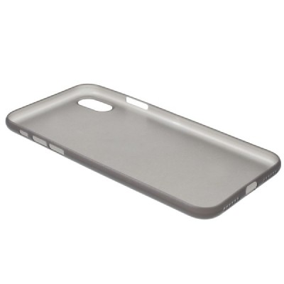Ploniausias pasaulyje plastikinis skaidrus Apple iPhone X (iPhone Xs) juodas dėklas - nugarėlė / Priedai.lt