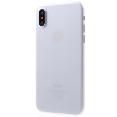 Ploniausias pasaulyje plastikinis skaidrus Apple iPhone X (iPhone Xs) baltas dėklas - nugarėlė / Priedai.lt