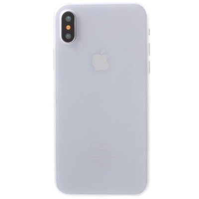Ploniausias pasaulyje plastikinis skaidrus Apple iPhone X (iPhone Xs) baltas dėklas - nugarėlė / Priedai.lt